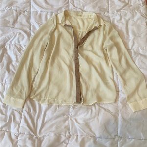BLVD sheer cream blouse